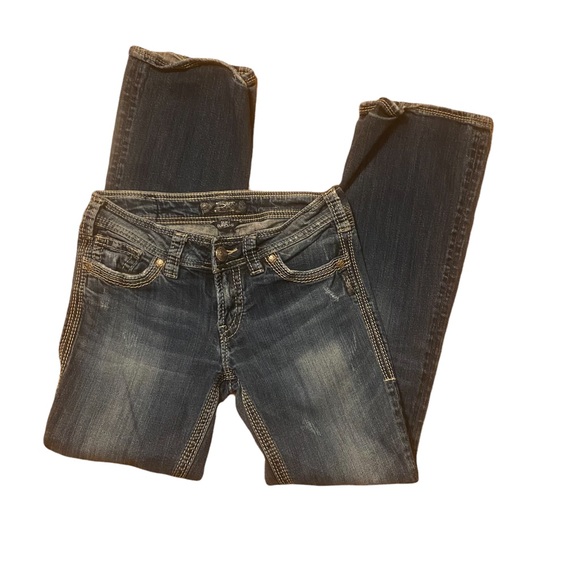 SILVER JEANS Suki Surplus Western Glove Works boot cut jeans size 28 - Picture 4 of 6